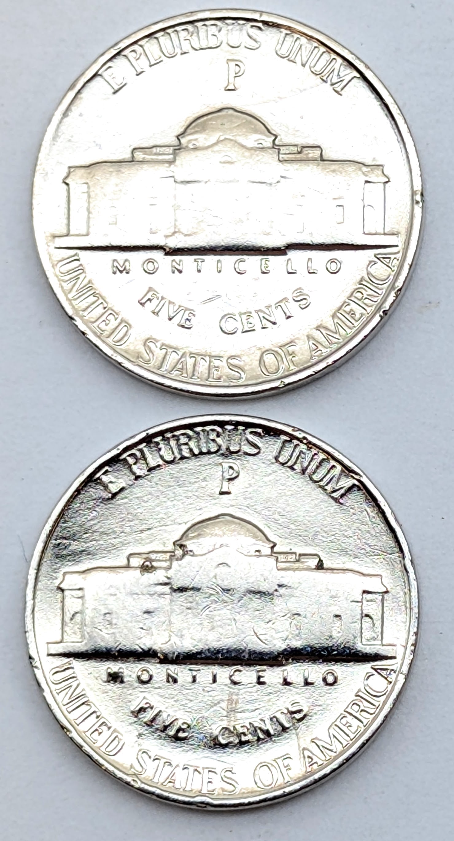 Lot of 2 Silver War Nickels- 1943 - 2