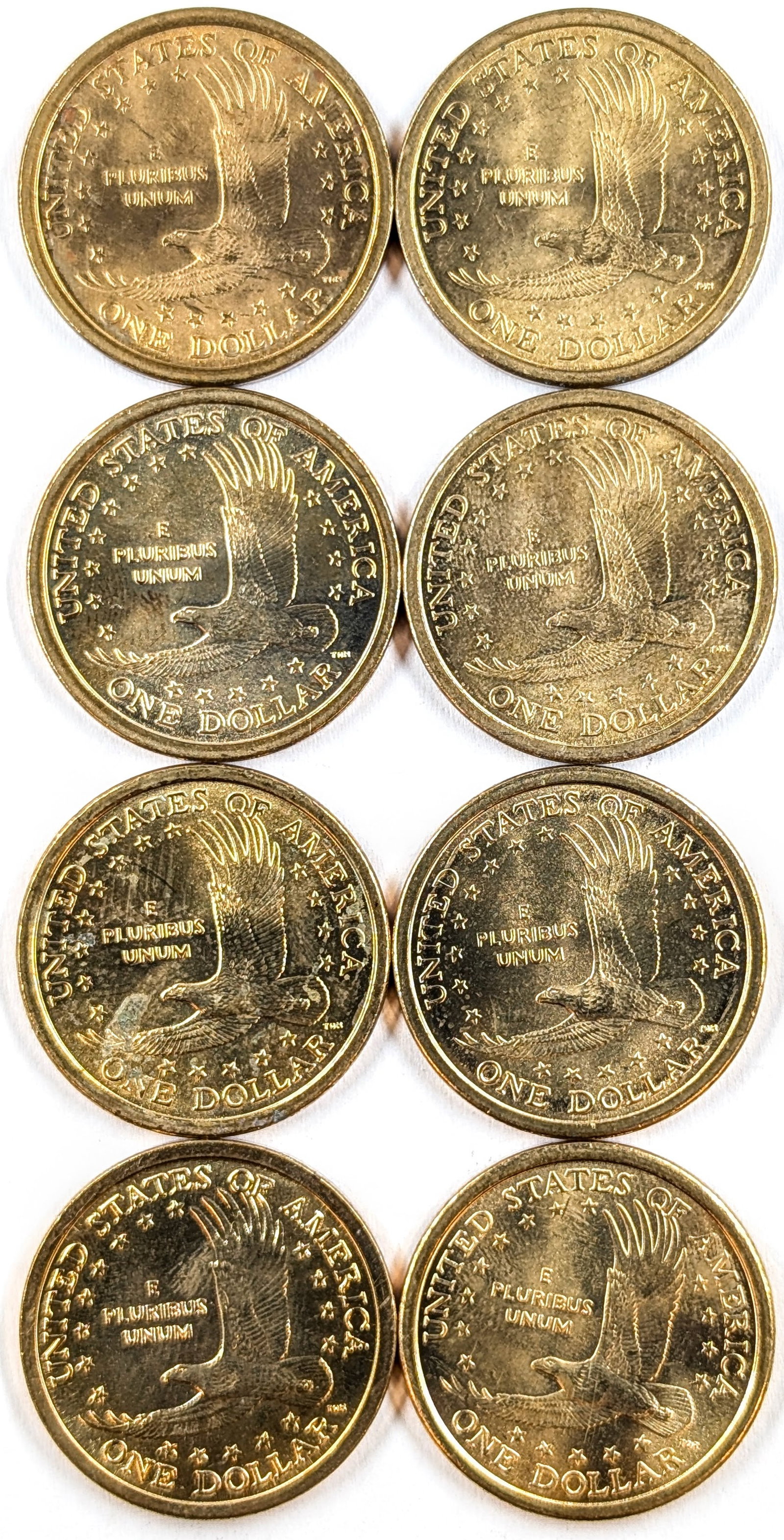 Lo of 8 Sacagawea $1 Dollar Coins- 2000-2003 - 2