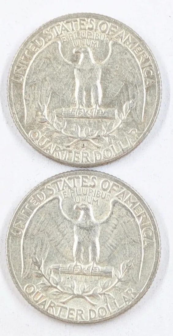 Lot of 2 Silver Washington Quarters - 1951-D, 1954 - 2