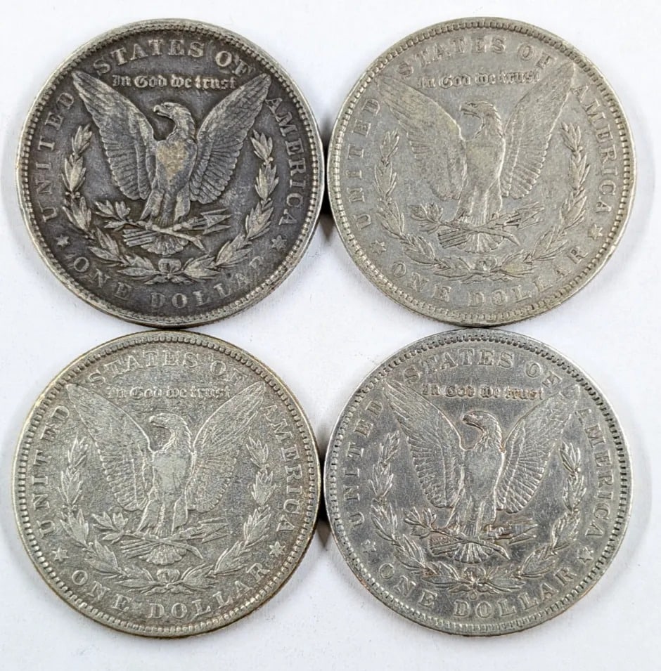 Lot of 4 Morgan Silver Dollars - 1879-1897 - 2