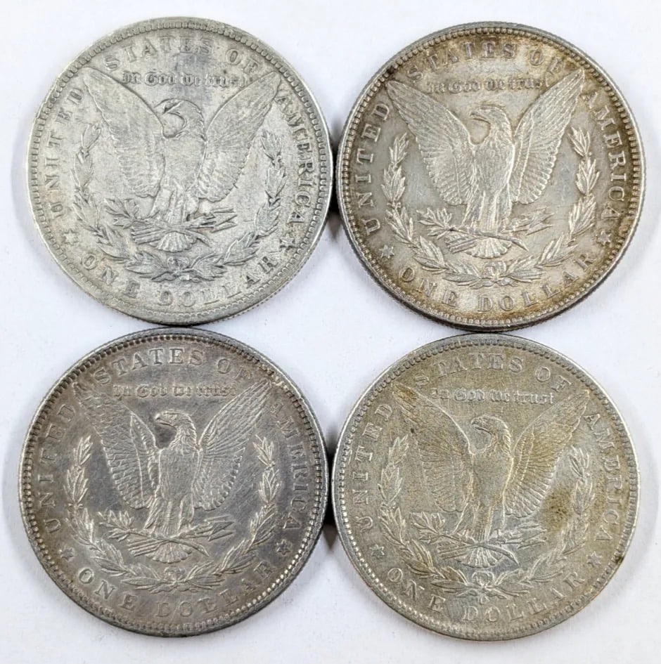 Lot of 4 Morgan Silver Dollars - 1881-1900 - 2