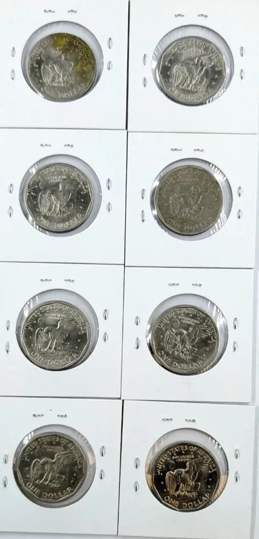 Lot of 8 Susan B Anthony $1 Coins- 1979-1981 - 2