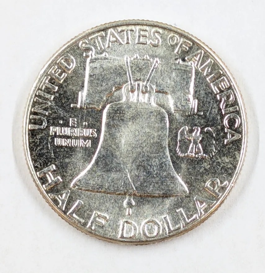 1958 Uncirculated Silver Franklin Half Dollar - 2