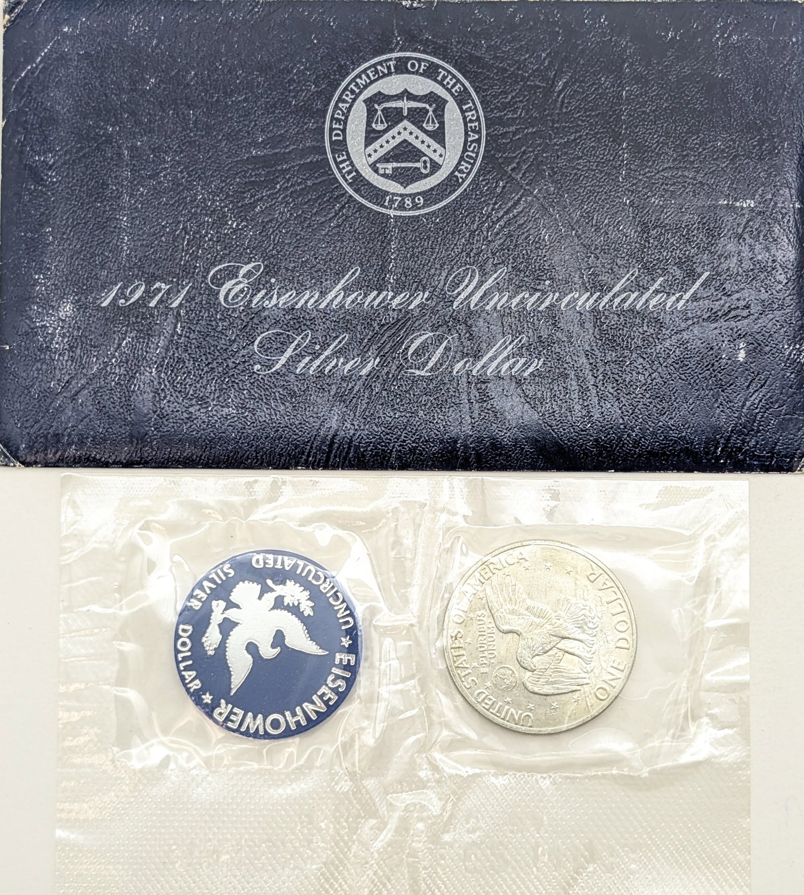 1971-S Eisenhower " Ike" Uncirculated Silver Dollar - 2