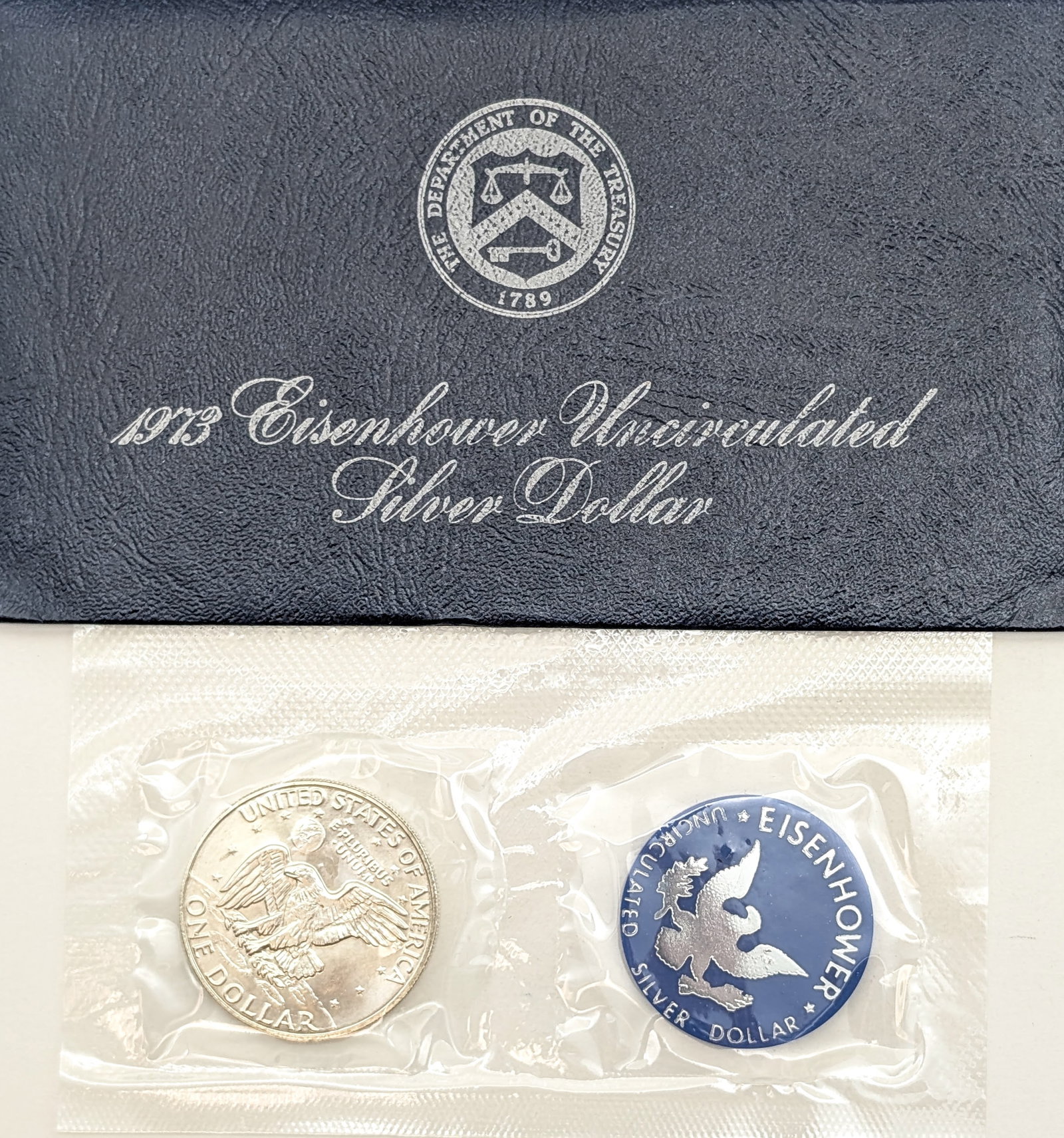 1973-S Eisenhower " Ike" Uncirculated Silver Dollar - 2