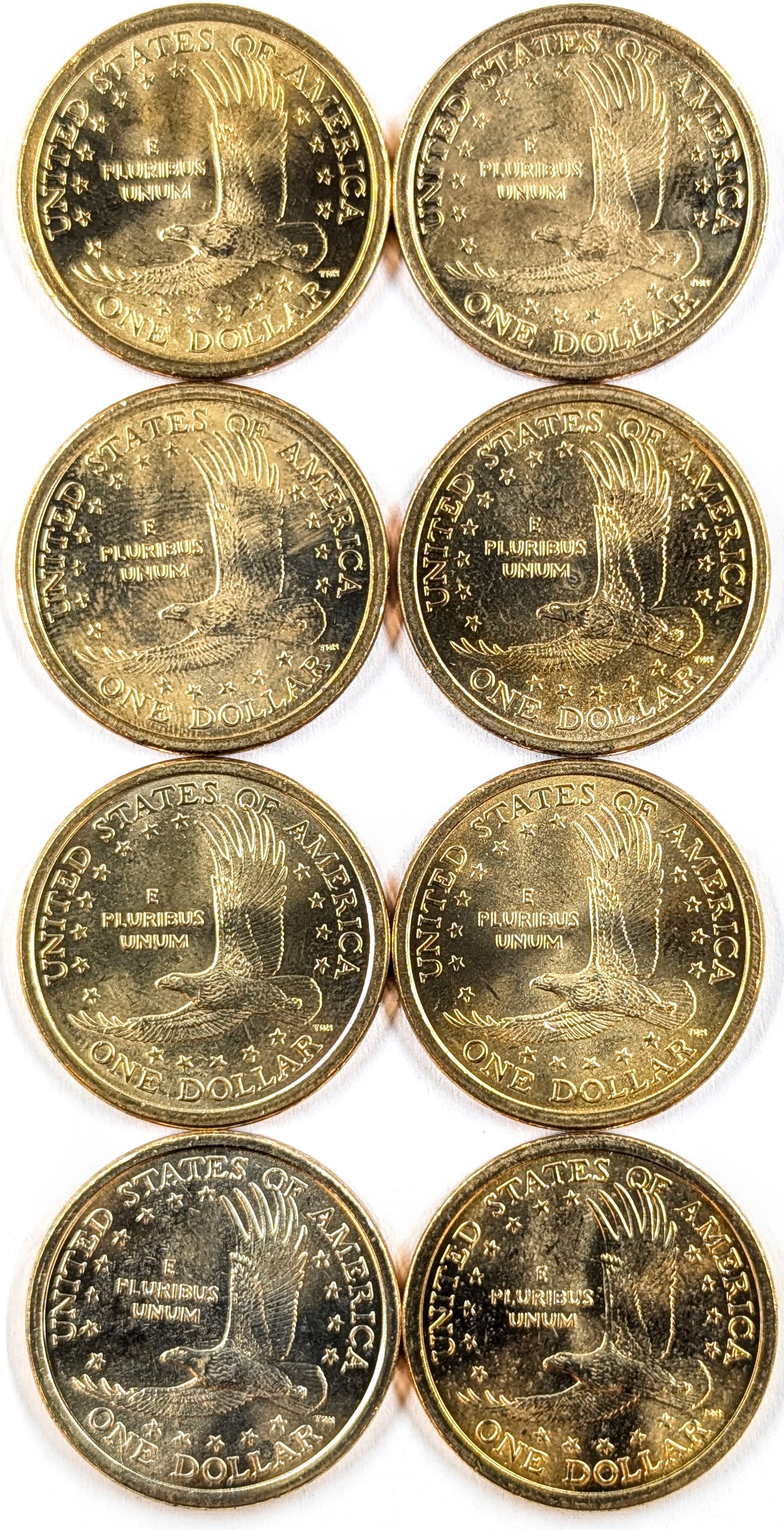 Lot of 8 Sacagawea $1 Dollar Coins- 2004-2007 - 2