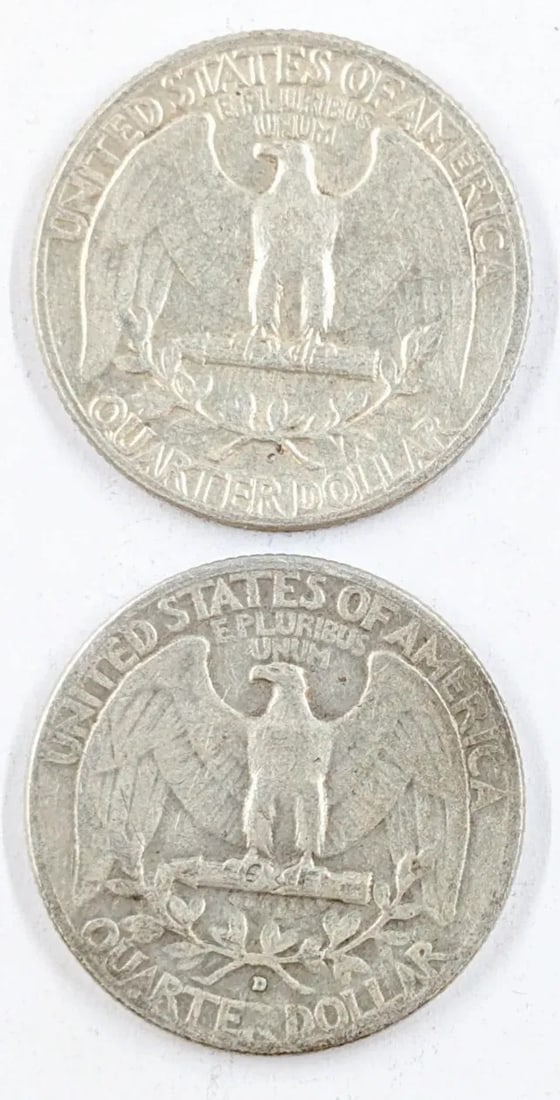 Lot of 2 Silver Washington Quarters - 1951, 1957-D - 2