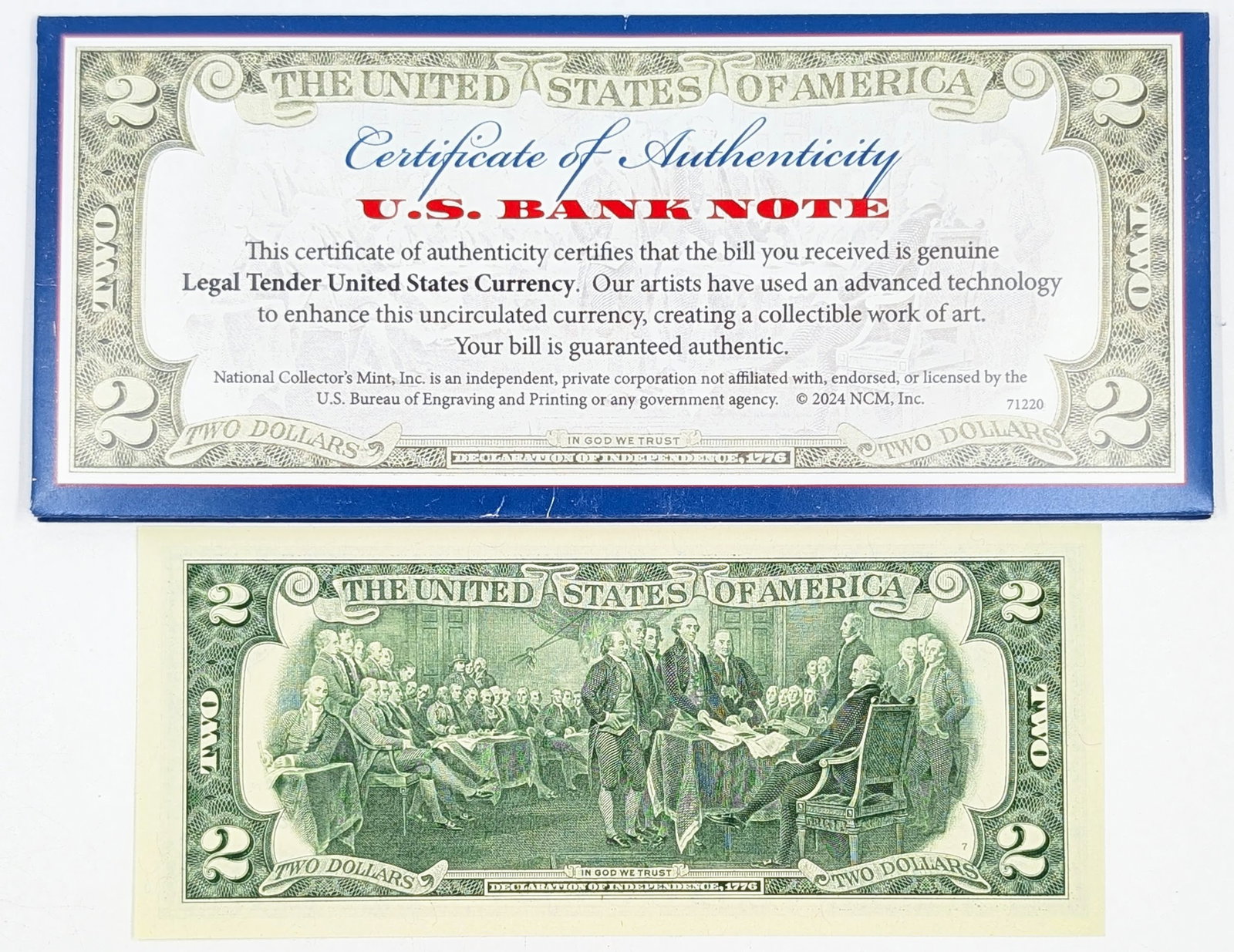 Commemorative Colorized $2 Note- Donald Trump - 2