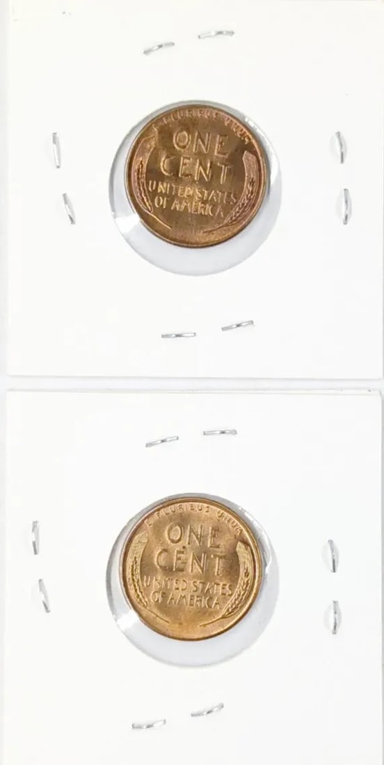 Lot of 2 Uncirculated Lincoln Cents- 1956, 1958-D - 2
