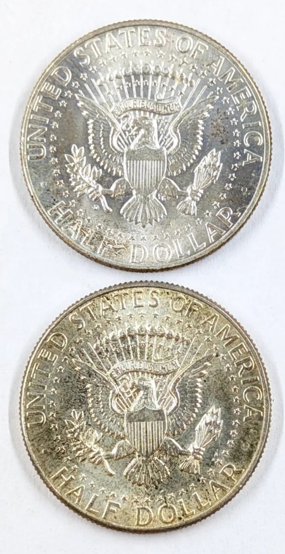 Lot of 2 1964 John F Kennedy Half Dollars - 2