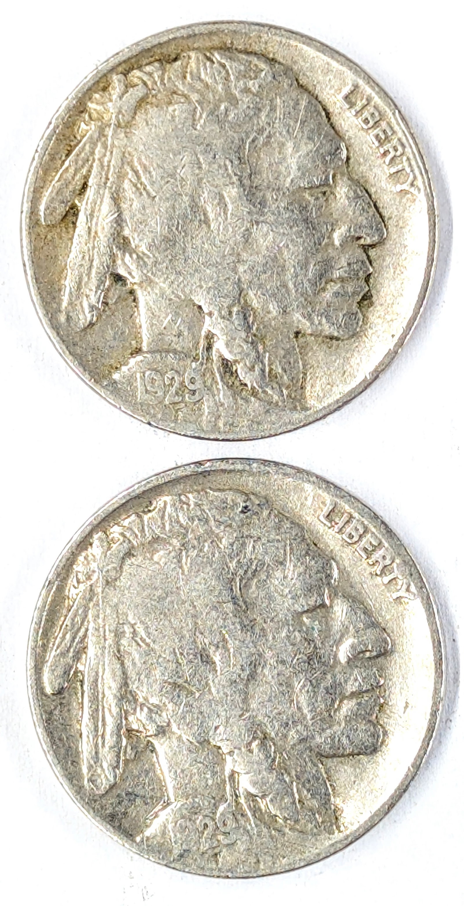 Lot of 2 Buffalo Head Nickels - 1929 D/P: _