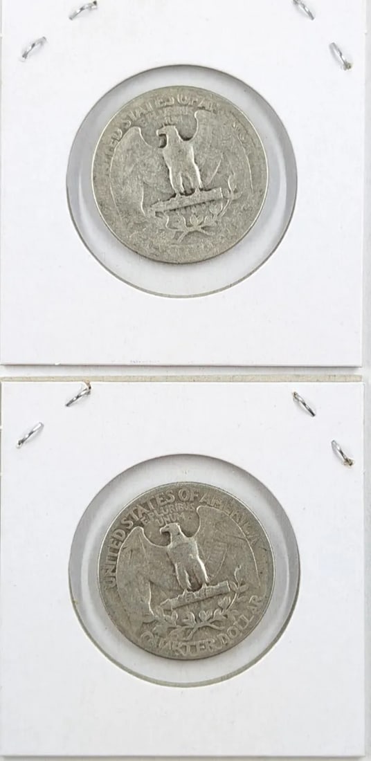 Lot of 2 Silver Washington Quarters - 1940, 1941 - 2