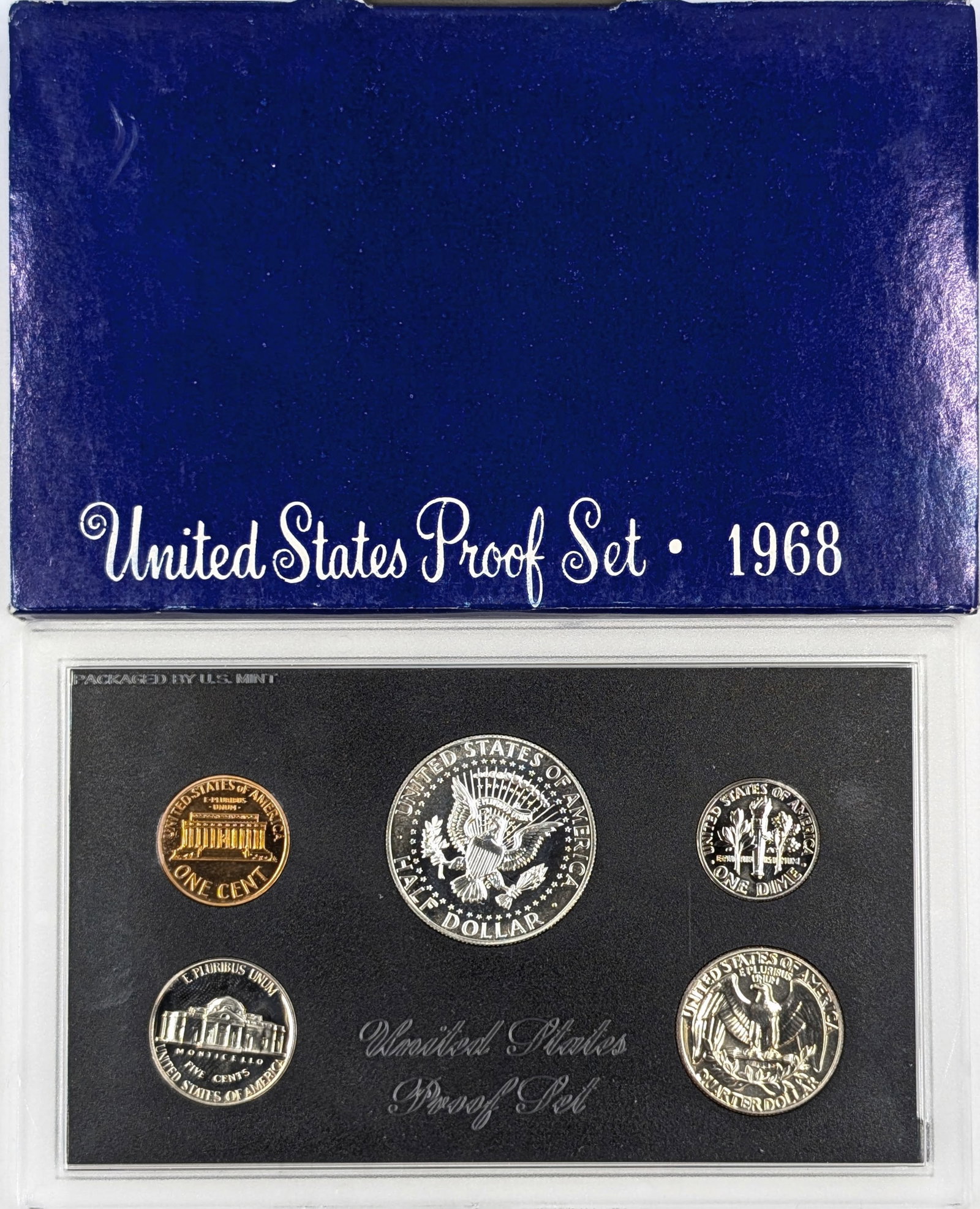 1968 US Mint Proof Set w/ Silver JFK Half - 2