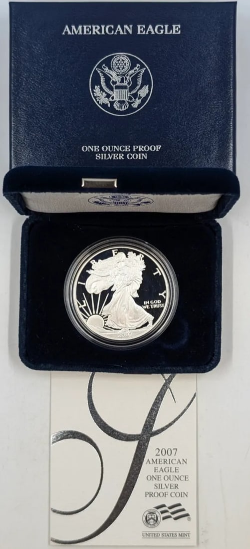 2007 Proof American Silver Eagle w/ Box & Papers (1 of 3)