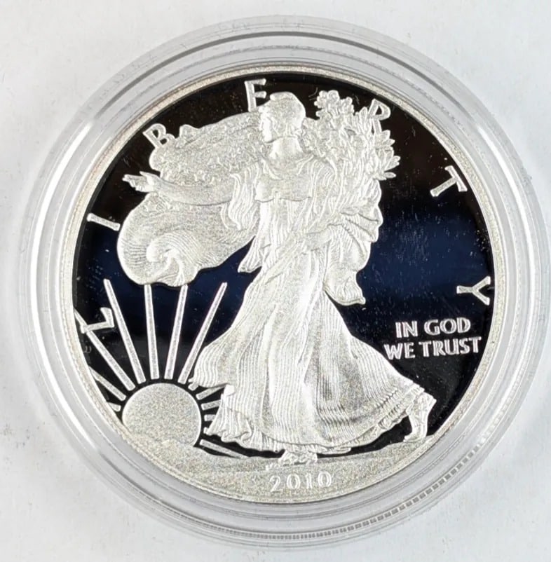 2010 Proof American Silver Eagle w/ Box & Papers - 2