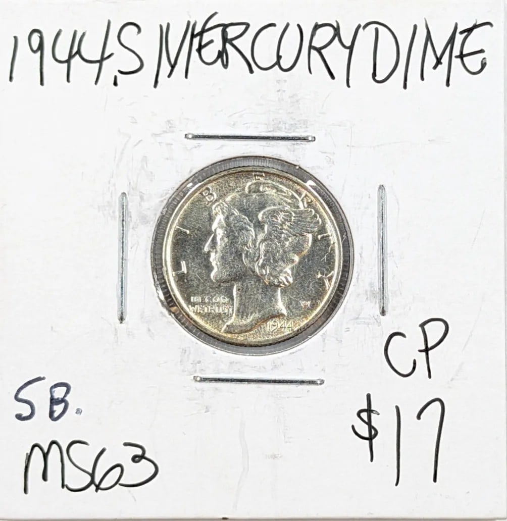 1944-S Silver Mercury Dime- Great Condition: _