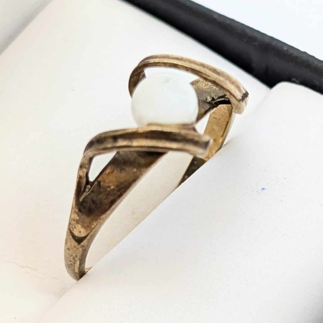 Antique 14k Gold Pearl Bypass Ring- 2.78g - 2