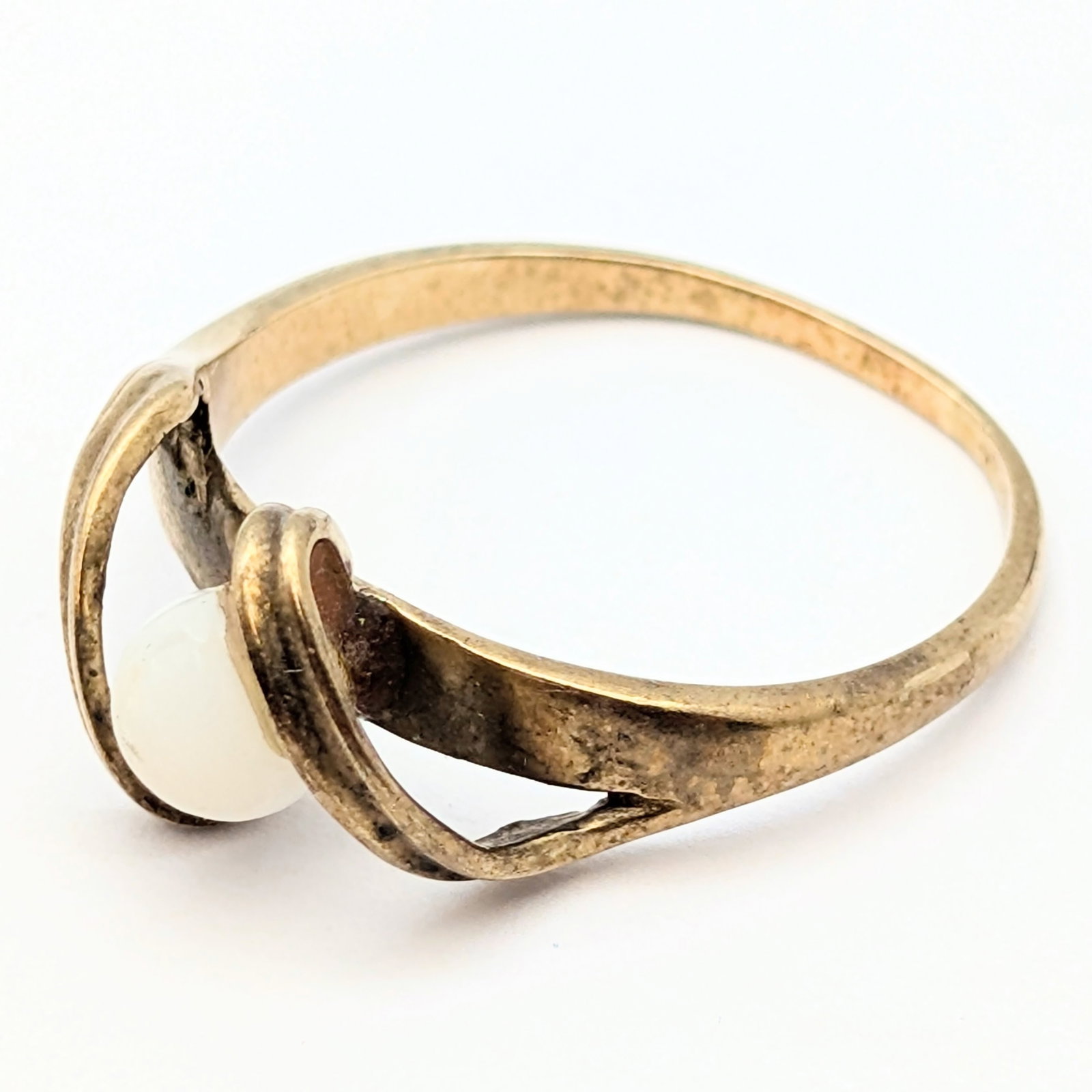 Antique 14k Gold Pearl Bypass Ring- 2.78g - 4