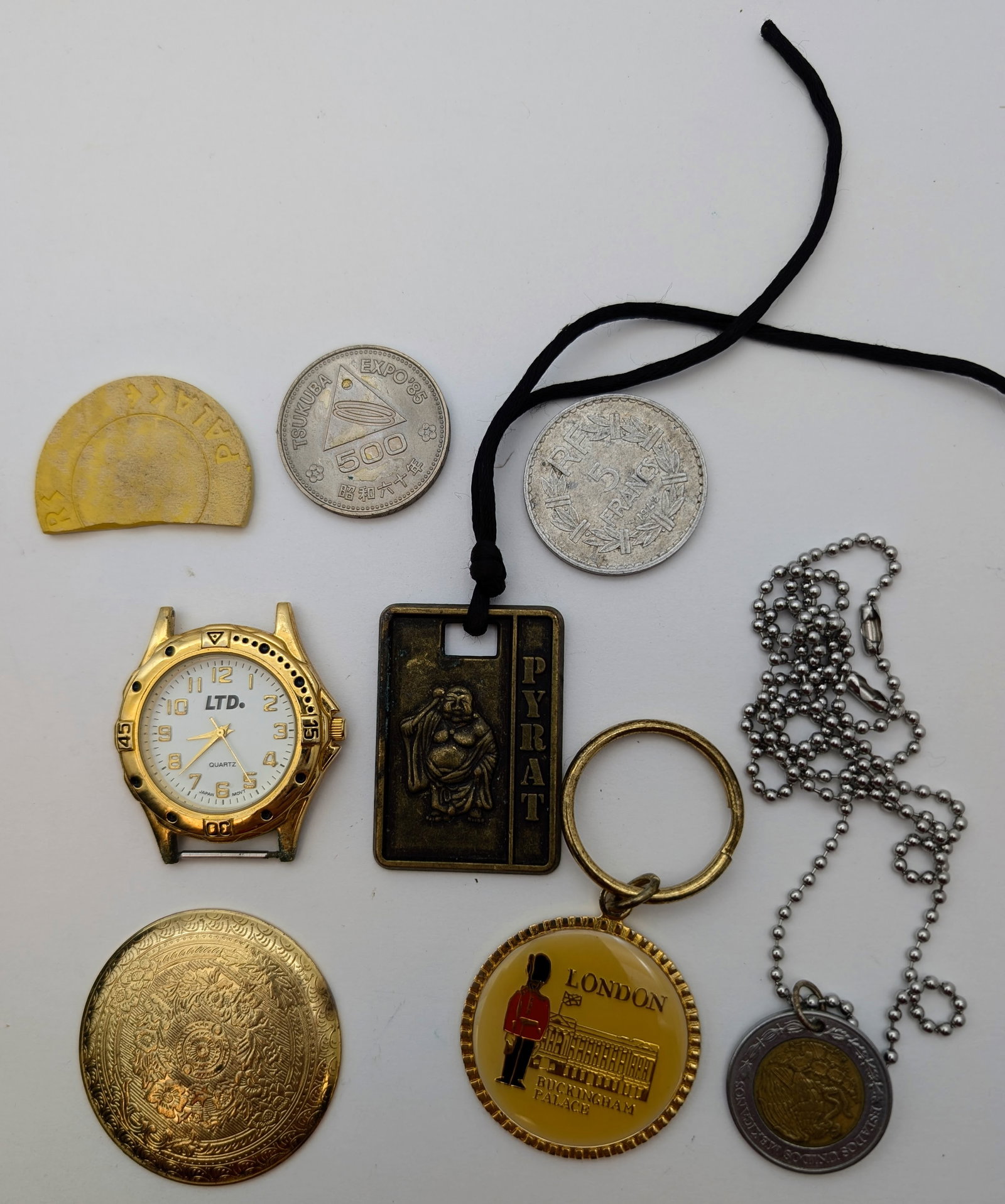 Lot of Vintage Collectibles: Hitachi Pencil, Various Jewelry Items, Old Photos, etc - 3