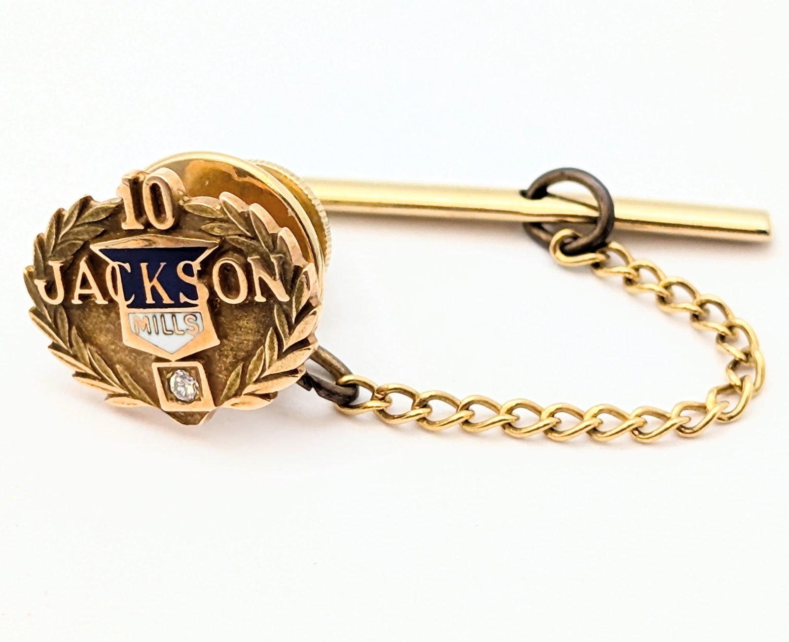 Classic 10k Gold Jackson Mills Tie Tack Pin- 4.28g: _