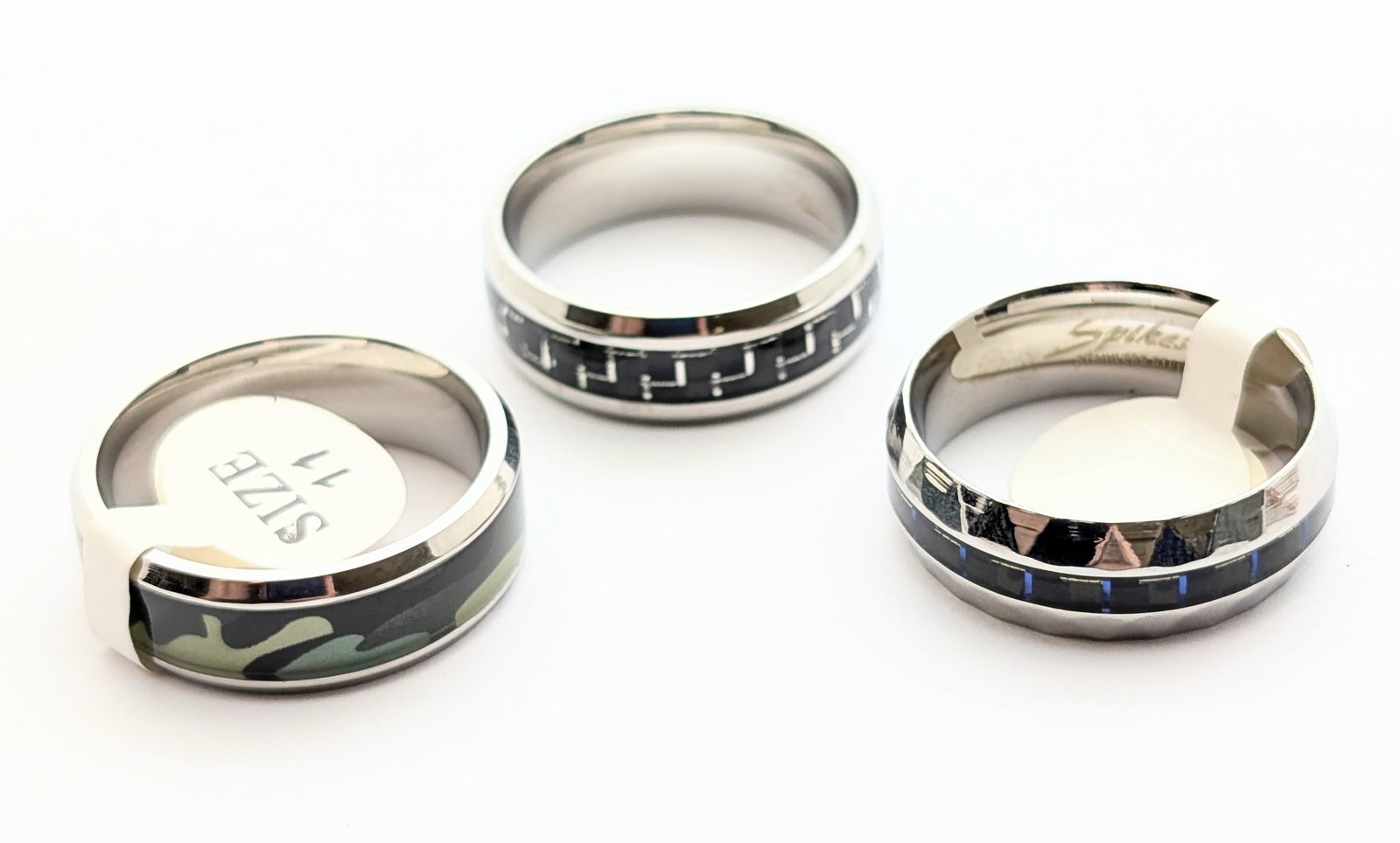 Lot of 8 New Stainless Steel Unisex Ring Bands - 2