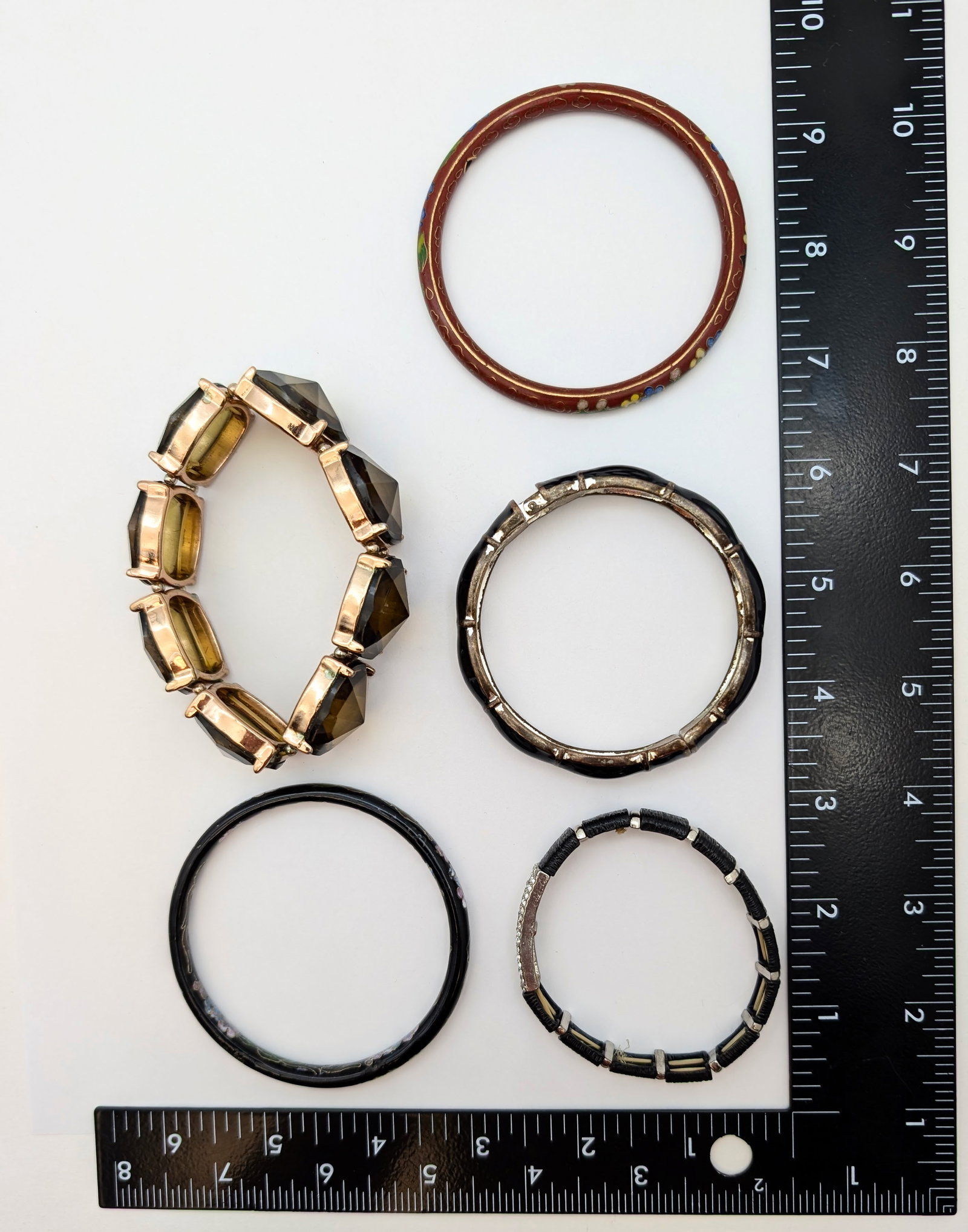 Lot of 5 Vintage Bracelets- Bangle and Beaded Styles - 6