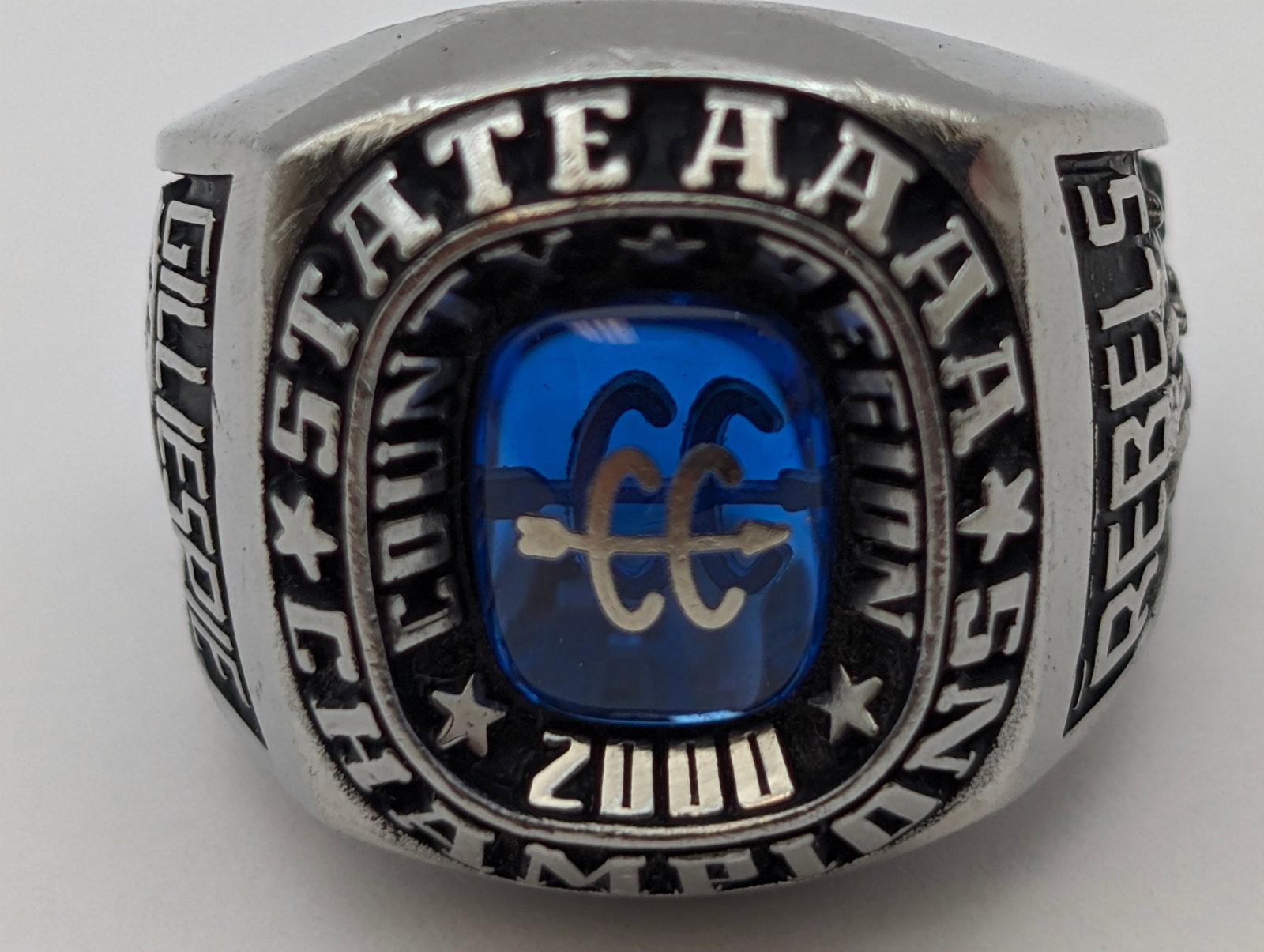 St Championship Rebels Ring w/ Blue Center Stone - 7