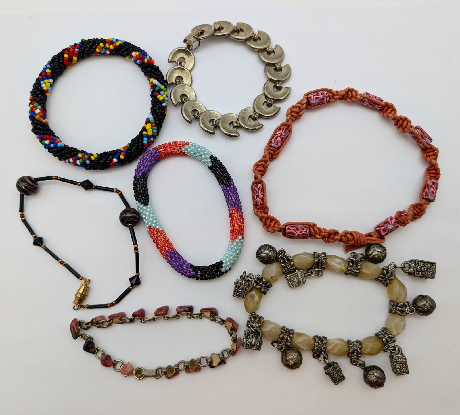 Lot of 7 Beaded Bracelets - 2