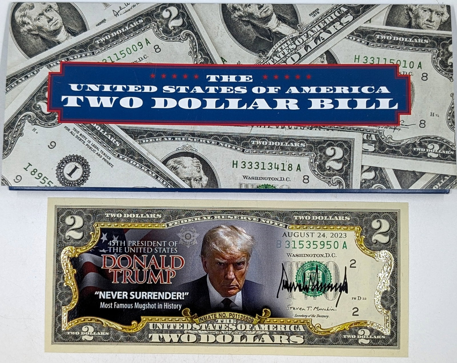 Commemorative Colorized $2 Note- Donald Trump: Uncirculated