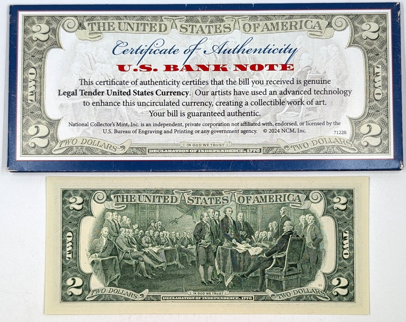 Commemorative Colorized $2 Note- Donald Trump - 2