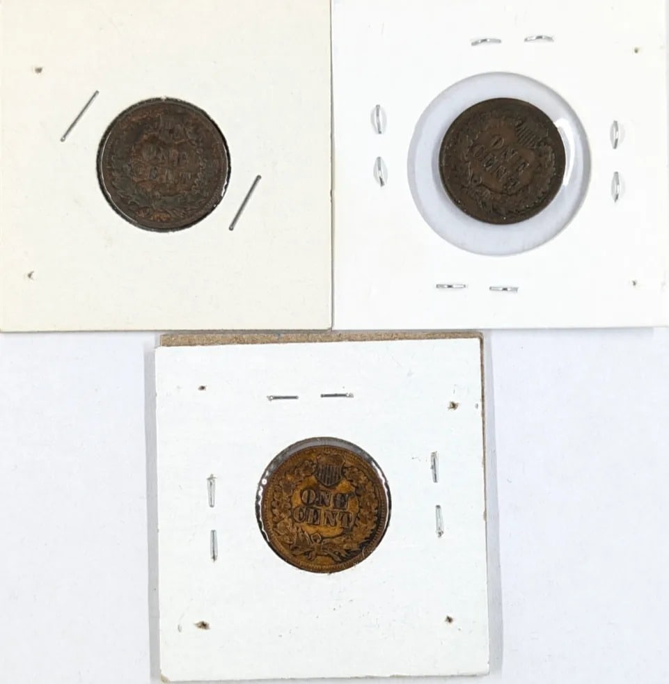 Lot of 3 Indian Cents - 1900, 1901, 1903 - 2