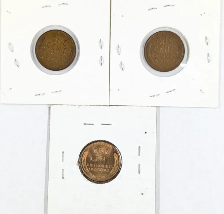Lot of 3 Wheat Cents- 1940 P/D, 1944 - 2