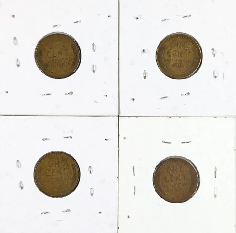 Lot of 4 Wheat Cents- 1927-1928 - 2