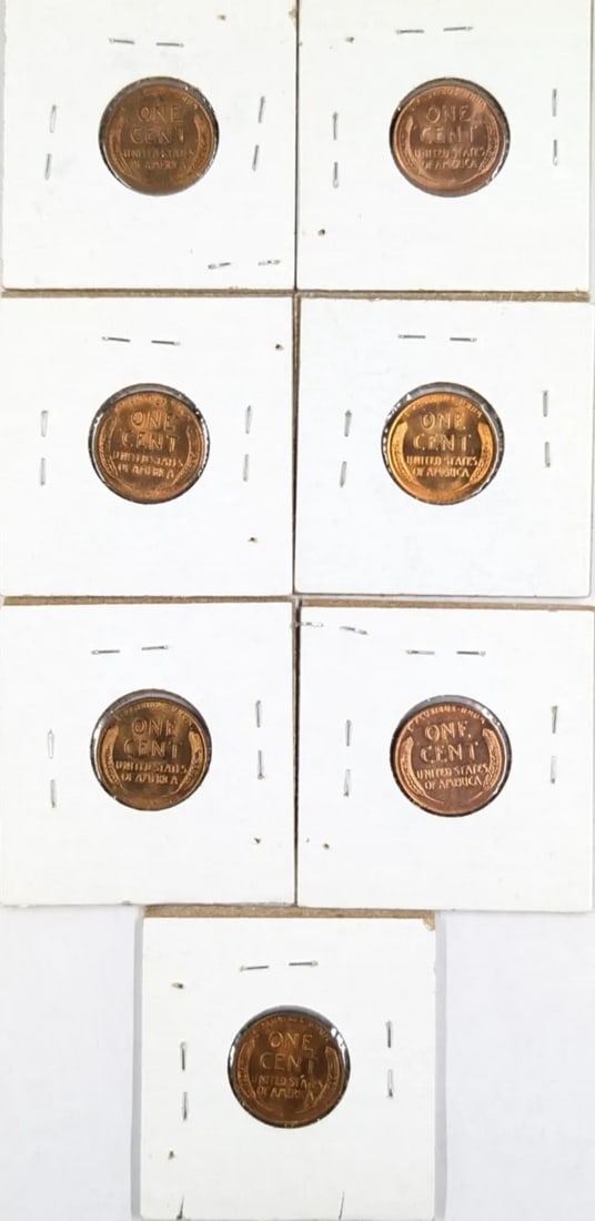 Lot of 6 Uncirculated Lincoln Cents- 1952-1956 - 2