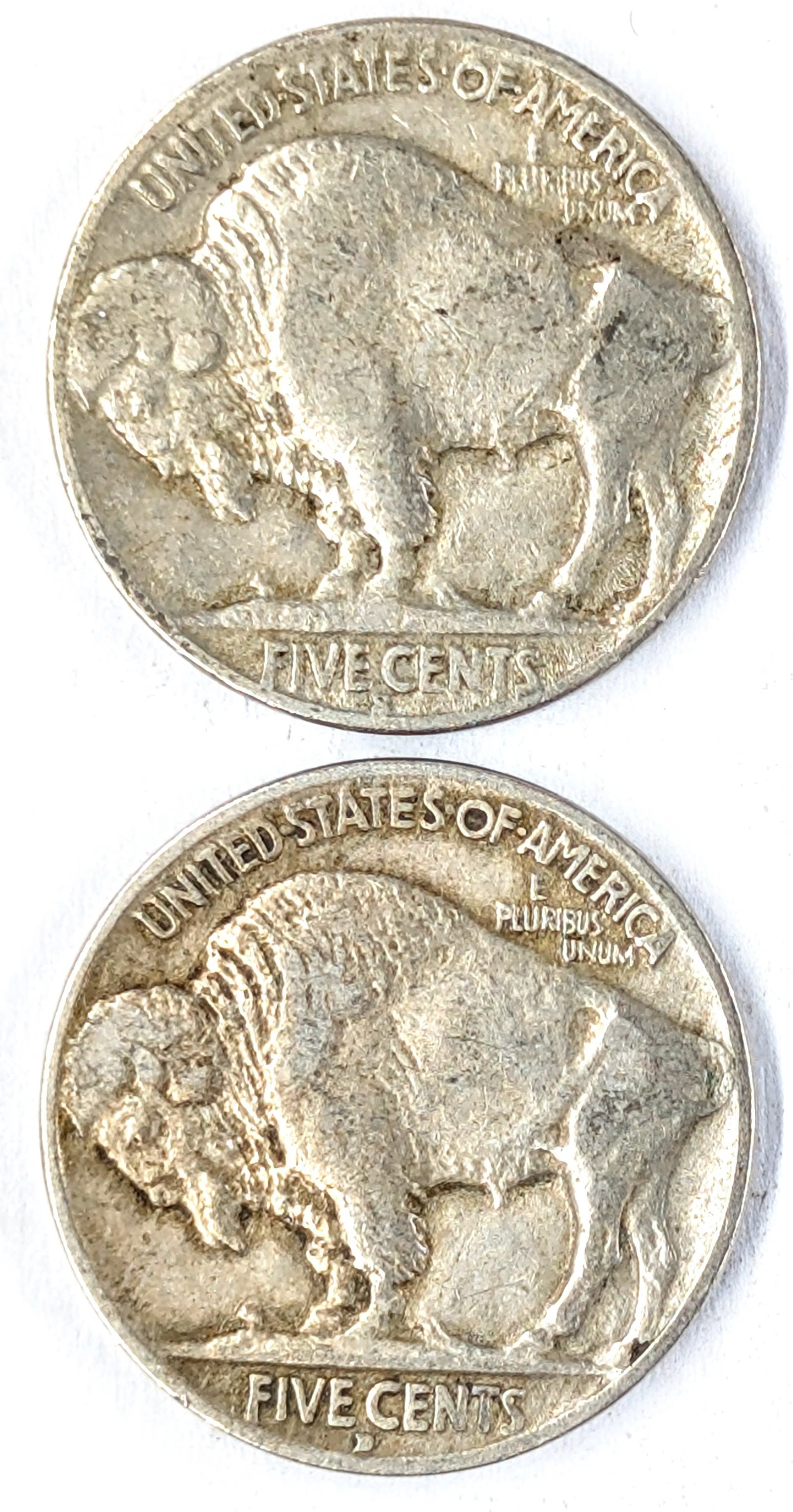 Lot of 2 Buffalo Head Nickels - 1929 S/D - 2