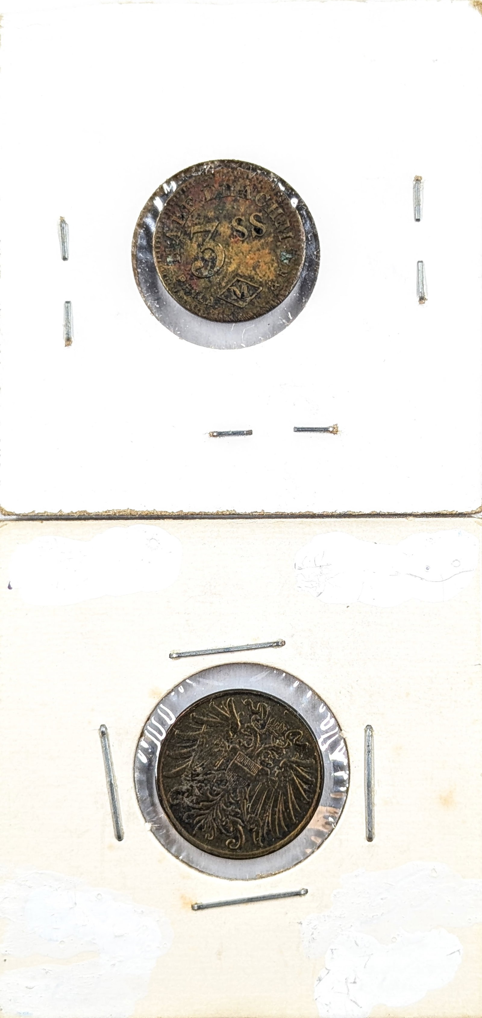 Lot of 2 Austria Heller Coins 1918 - 2