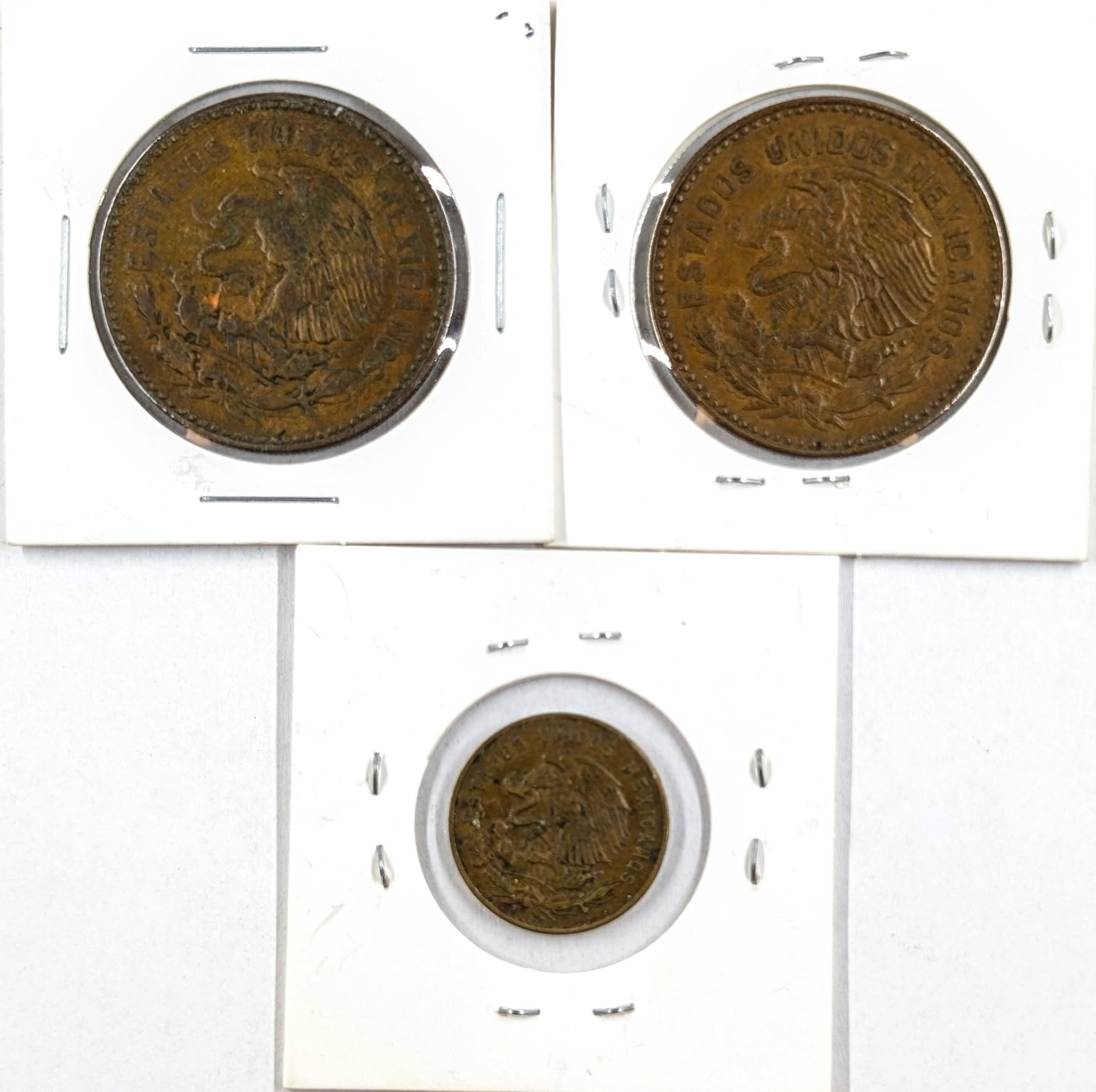 Lot of 3 Mexican Centavos Coins- 1955-1957 - 2