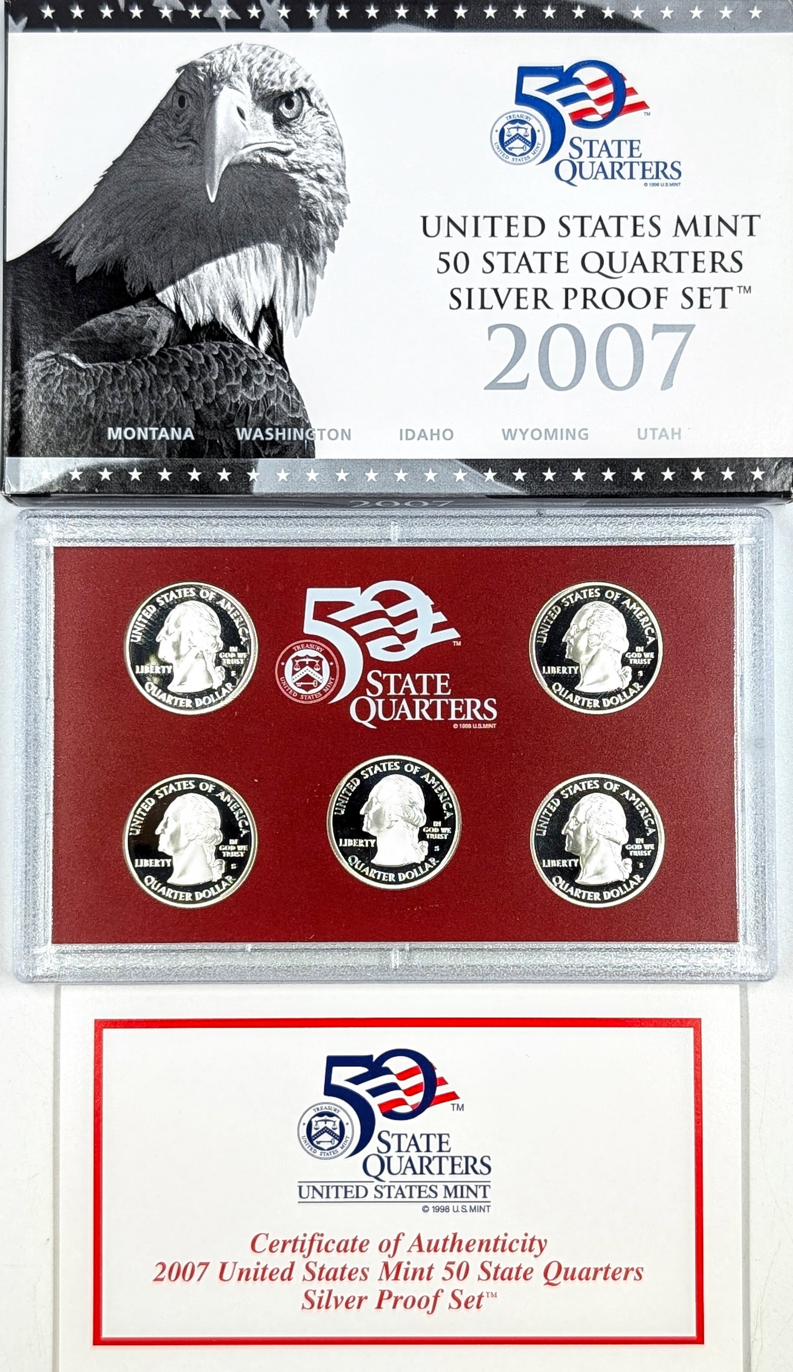 2007 US Mint 50 State Quarters Silver Proof Set - 2