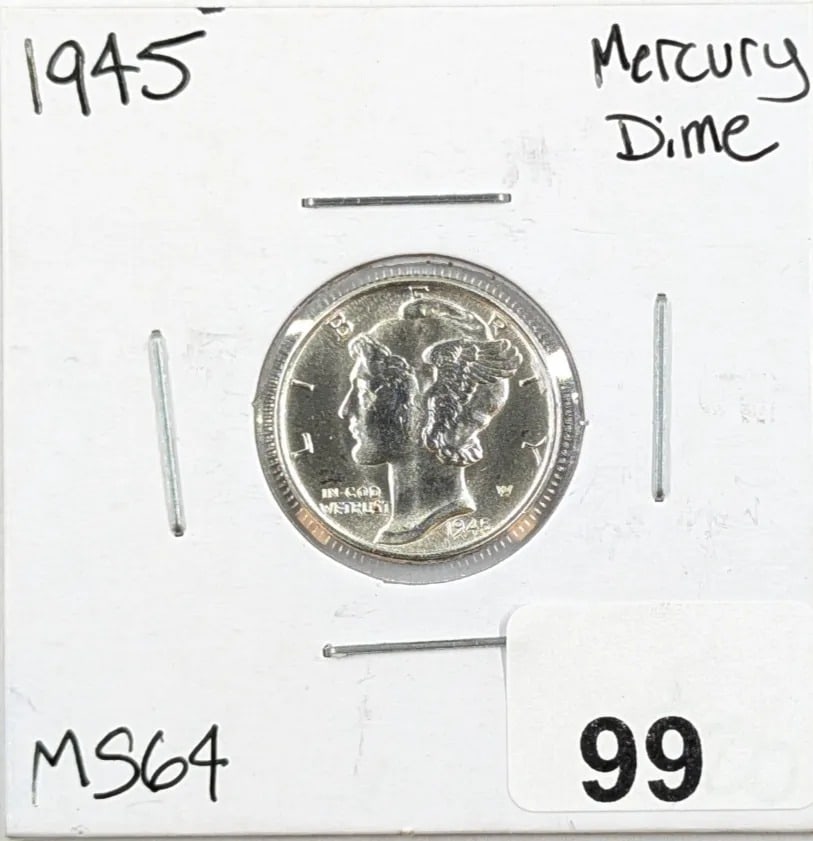 FEATURE- 1945 Uncirculated Silver Mercury Dime: _