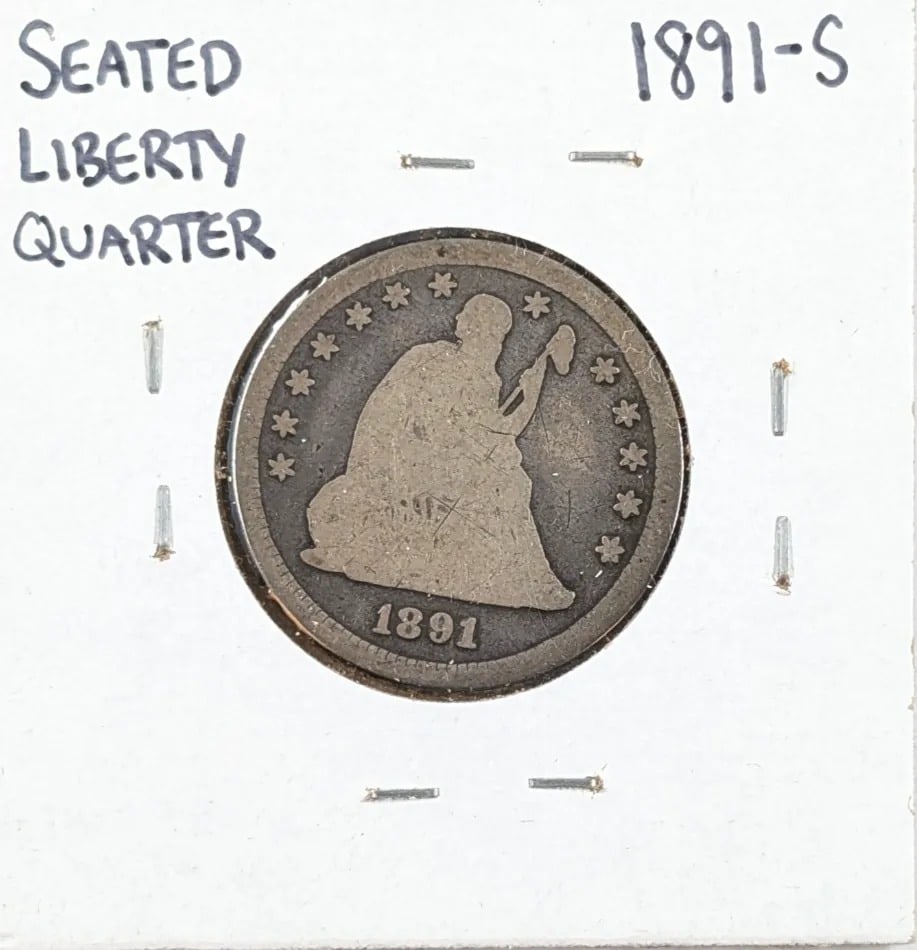 1891-S Silver Seated Liberty Quarter: _