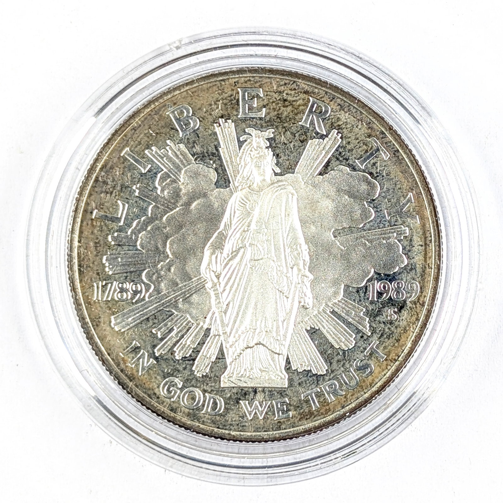1989 Proof Silver Congress Bicentennial Commemorative Dollar - 2