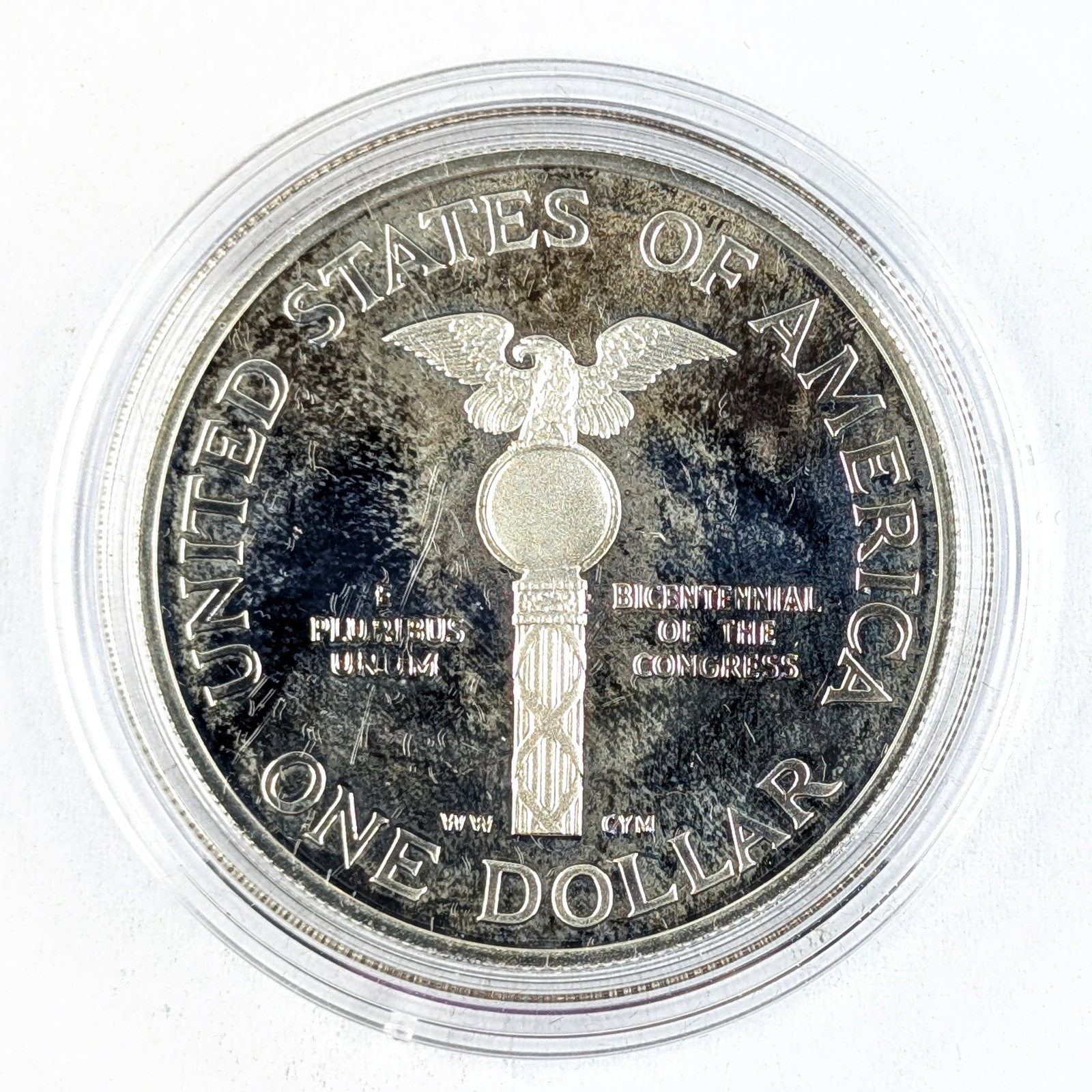 1989 Proof Silver Congress Bicentennial Commemorative Dollar - 3