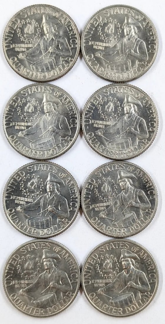 Lot of 8- 1976 Bicentennial Washington Quarters- Most Uncirculated - 2