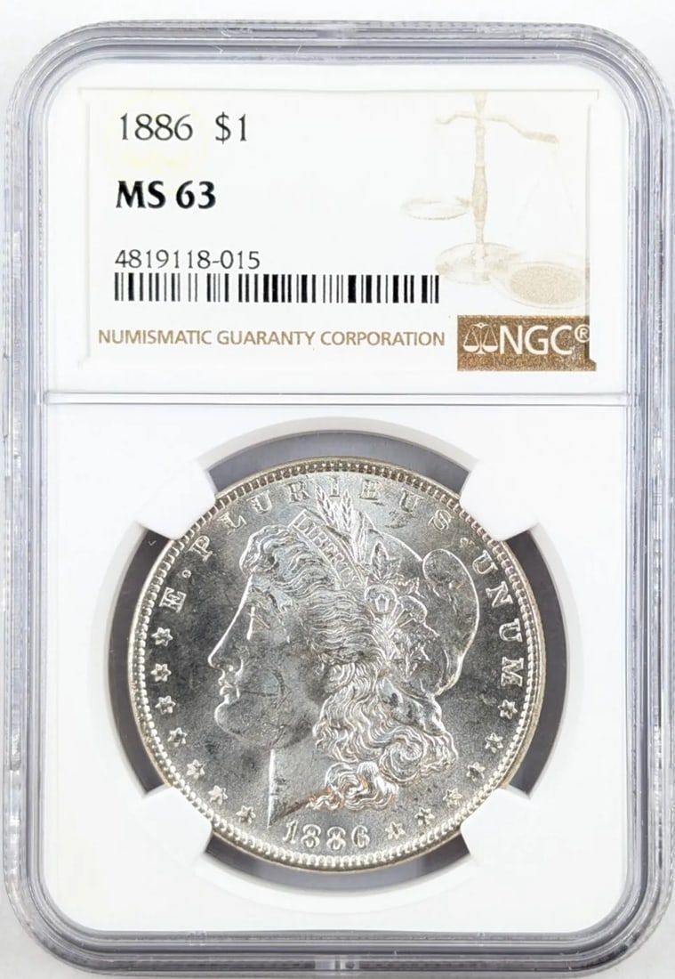 NGC 1886 MS 63 Morgan Silver Dollar (1 of 2)