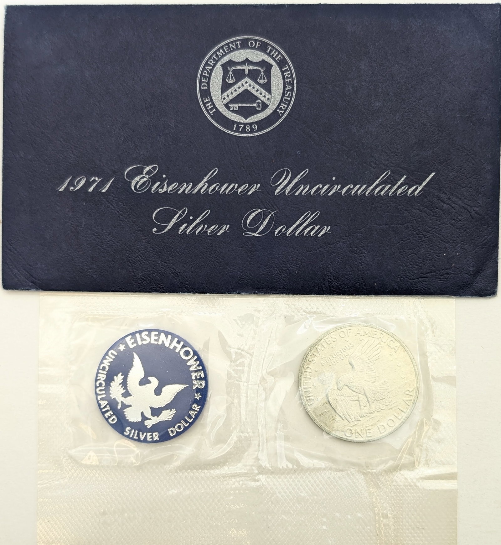 1971-S Eisenhower " Ike" Uncirculated Silver Dollar - 2
