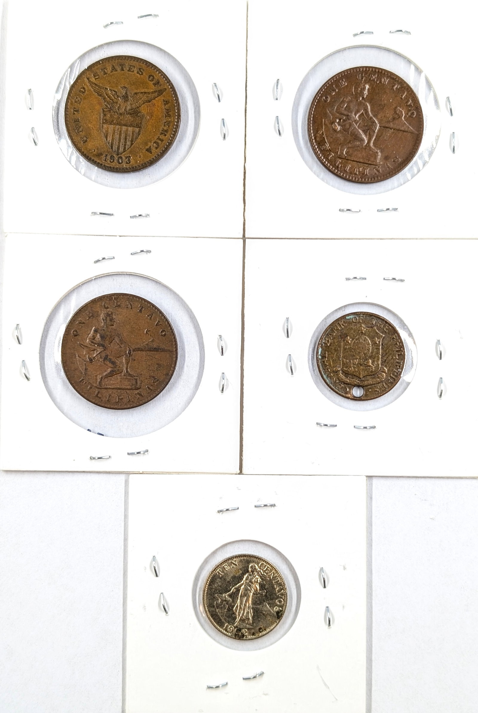 Lot of 5 Philippines Coins- 1903-1962 - 2
