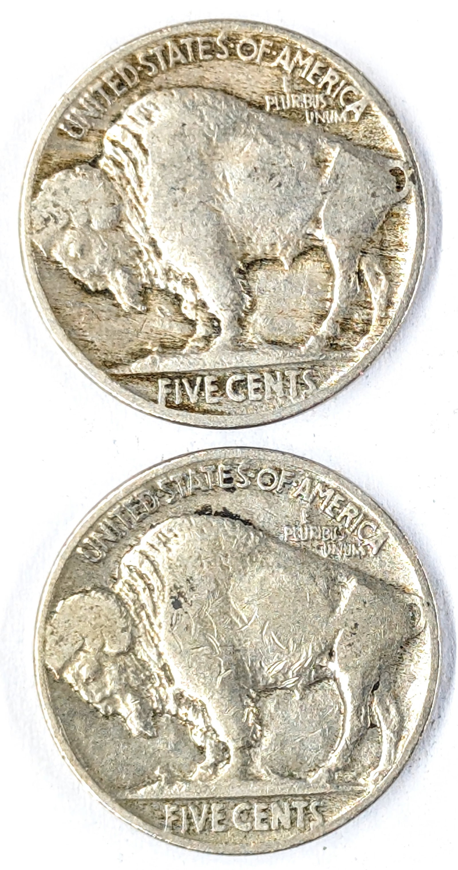 Lot of 2 Buffalo Head Nickels - Both 1929 - 2