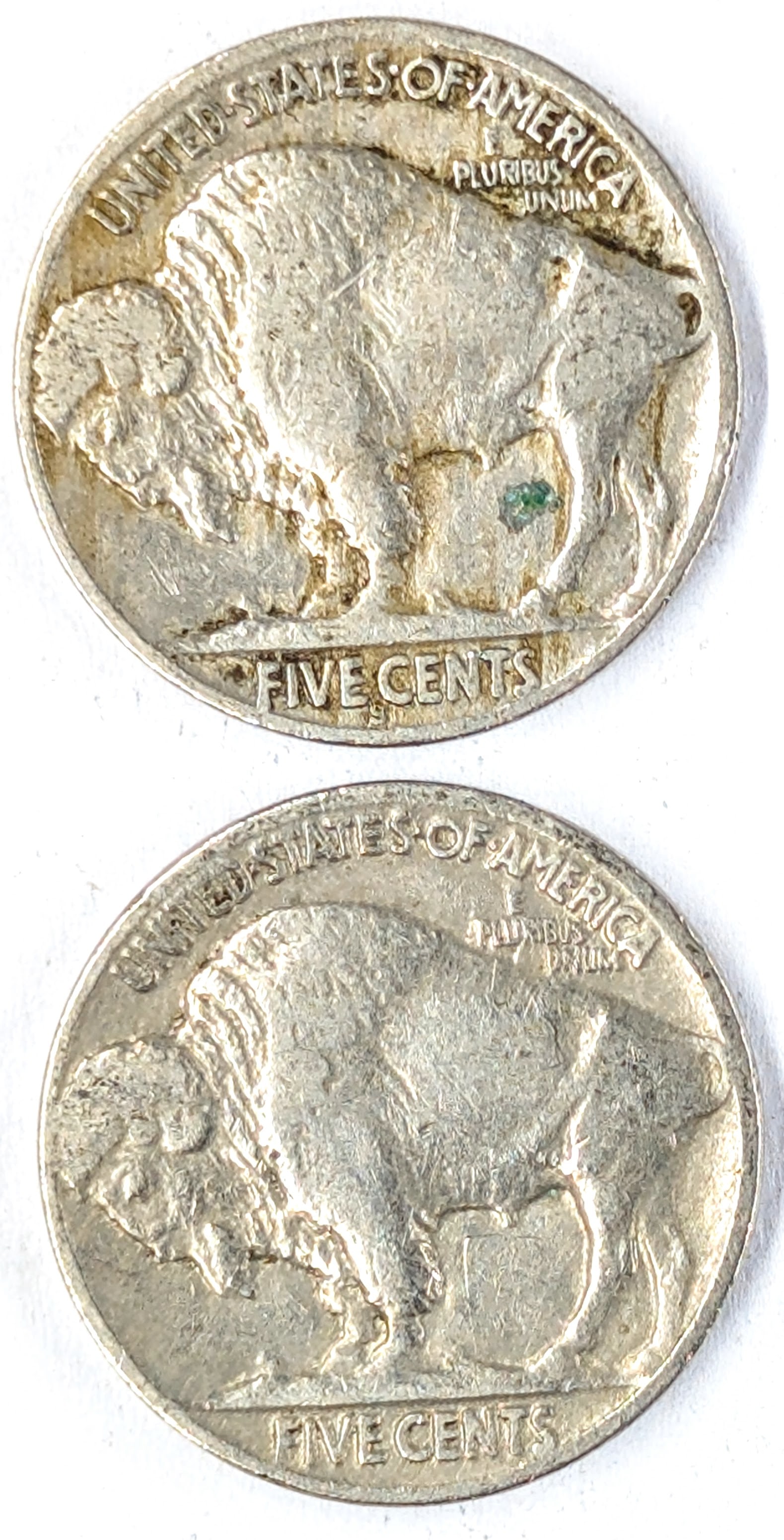 Lot of 2 Buffalo Head Nickels - 1937 S/P - 2