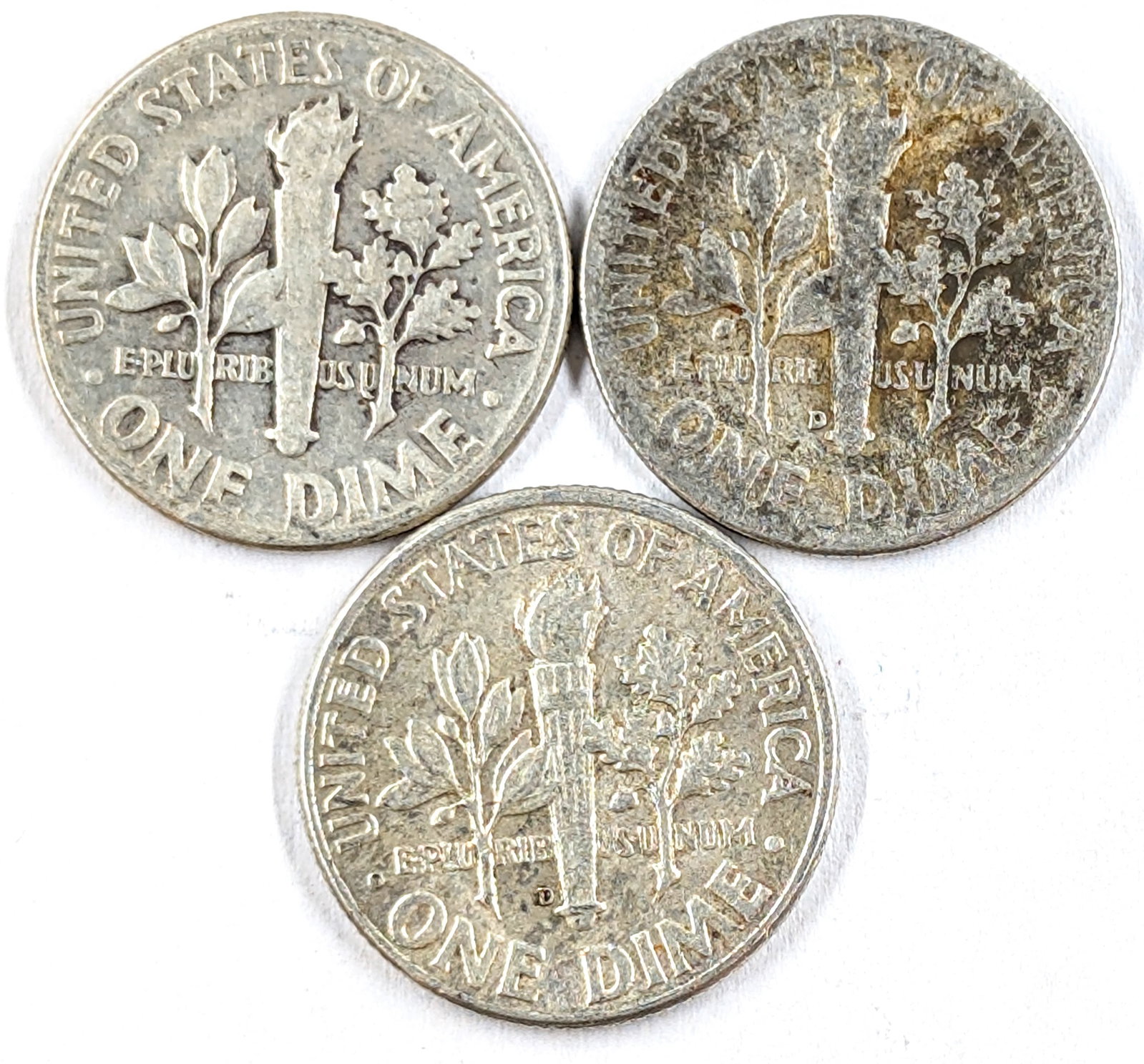 Lot of 3 Silver Roosevelt Dimes- 1948, 1949, 1963 - 2