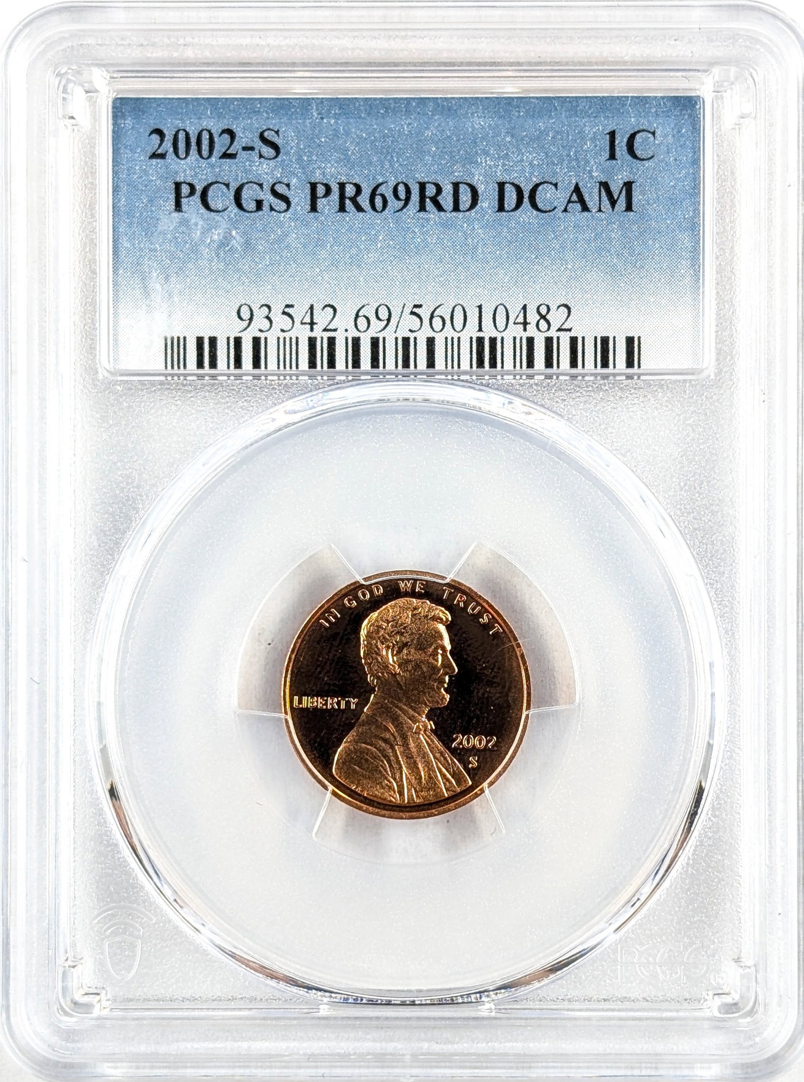 PCGS 2002-S PR 69 Lincoln Cent: _